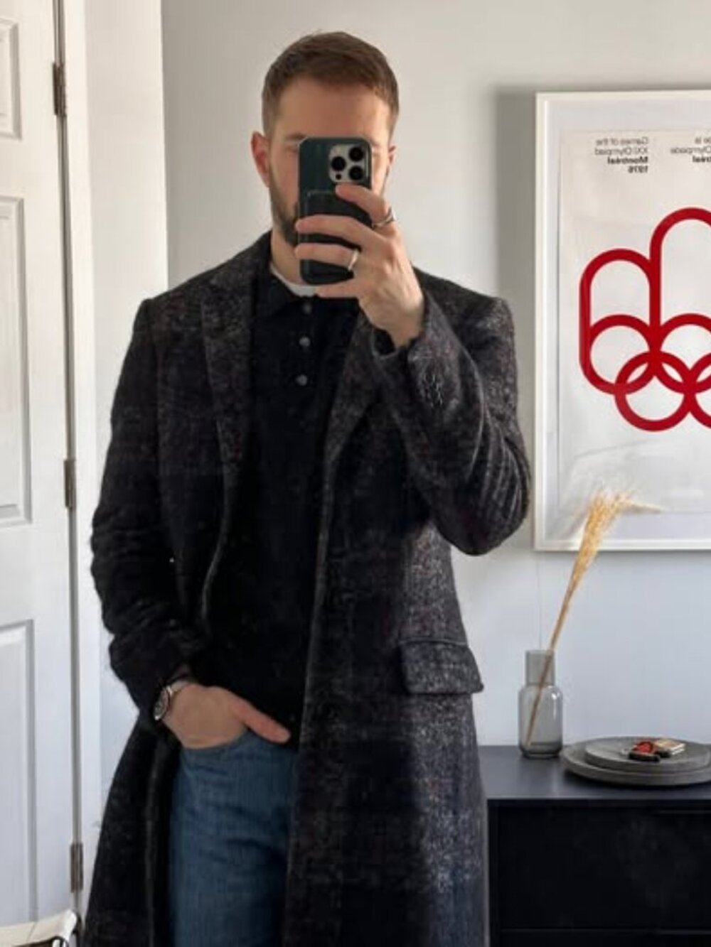Club Monaco Plaid Wool Topcoat - Small - Picture 5 of 7